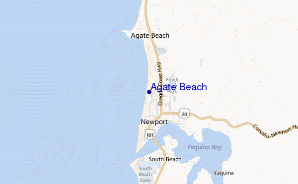 mapa de ubicación de Agate Beach