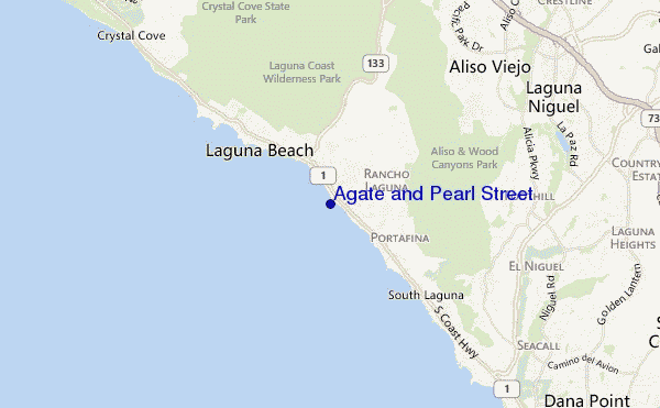 mapa de ubicación de Agate and Pearl Street