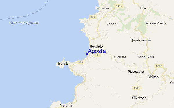 mapa de ubicación de Agosta