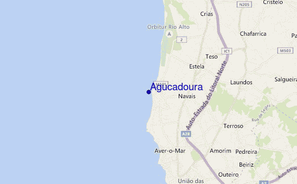 mapa de ubicación de Agucadoura