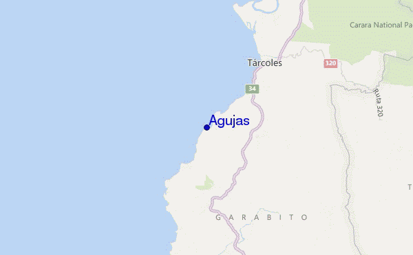 mapa de ubicación de Agujas