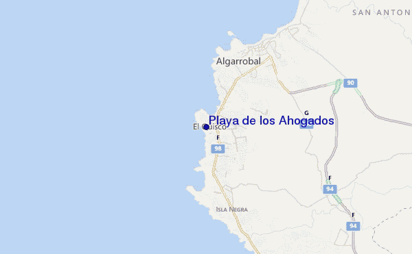 mapa de ubicación de Playa de los Ahogados