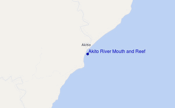 mapa de ubicación de Akito River Mouth and Reef