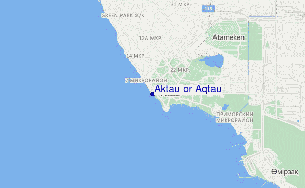 mapa de ubicación de Aktau or Aqtau