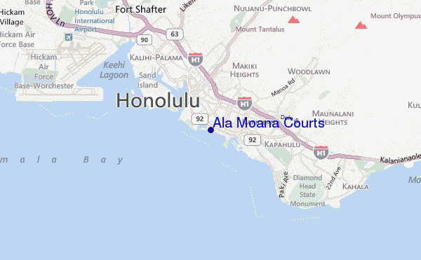 mapa de ubicación de Ala Moana Courts