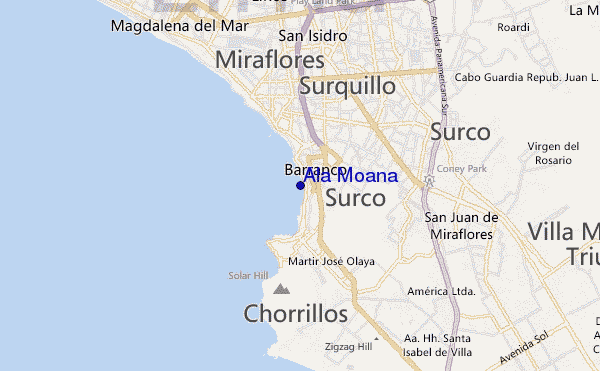 mapa de ubicación de Ala Moana