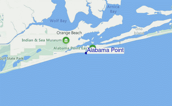 mapa de ubicación de Alabama Point
