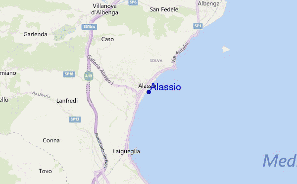 mapa de ubicación de Alassio