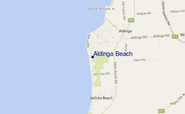 mapa de ubicación de Aldinga Beach