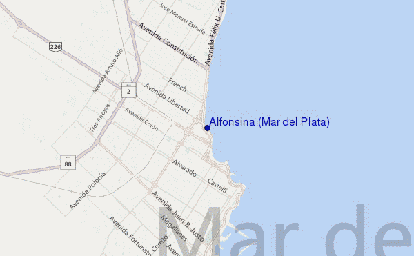 mapa de ubicación de Alfonsina (Mar del Plata)