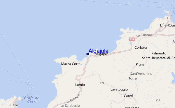 mapa de ubicación de Algajola