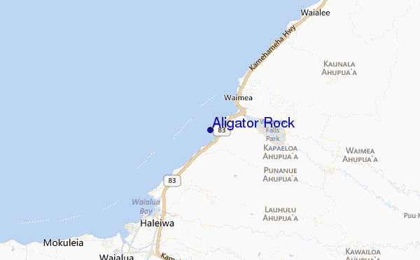 mapa de ubicación de Aligator Rock