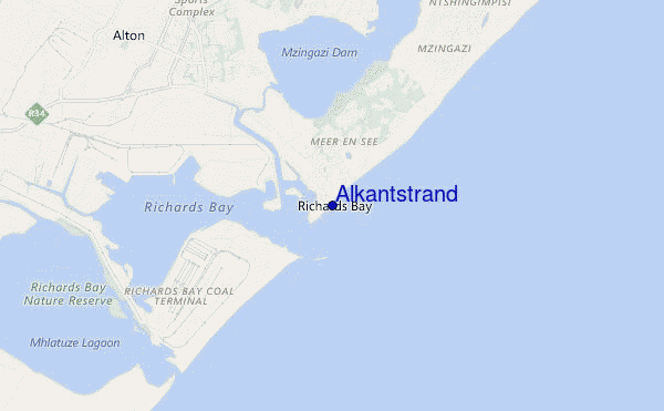 mapa de ubicación de Alkantstrand