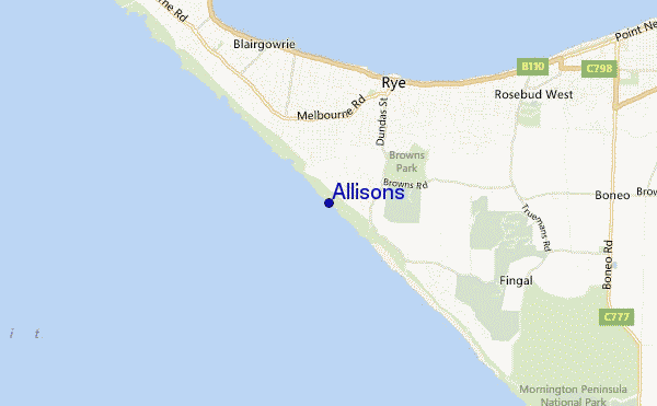 mapa de ubicación de Allisons