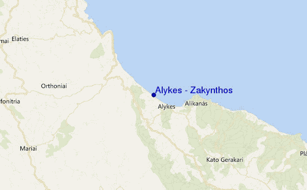 mapa de ubicación de Alykes - Zakynthos