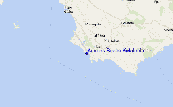 mapa de ubicación de Ammes Beach Kefalonia