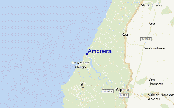 mapa de ubicación de Amoreira