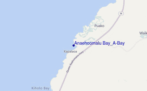 mapa de ubicación de Anaehoomalu Bay_A-Bay