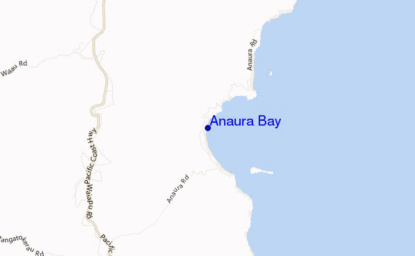 mapa de ubicación de Anaura Bay