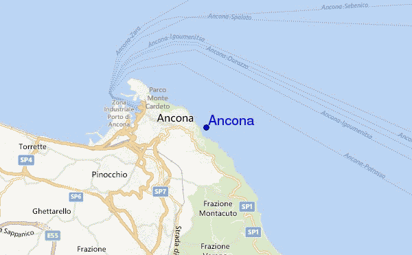 mapa de ubicación de Ancona