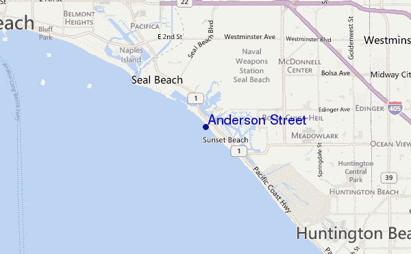 mapa de ubicación de Anderson Street