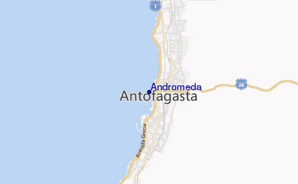 mapa de ubicación de Andromeda
