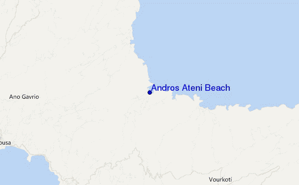 mapa de ubicación de Andros Ateni Beach