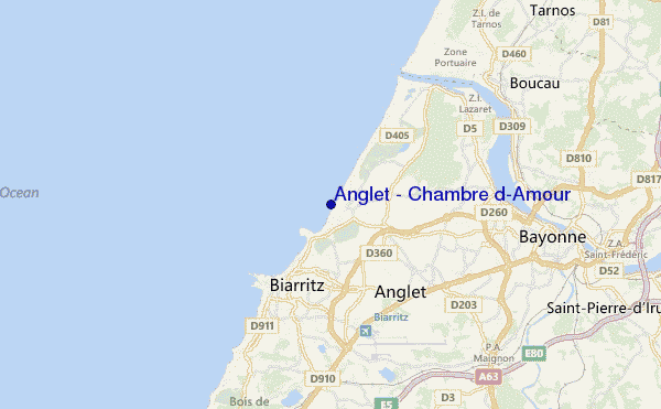 mapa de ubicación de Anglet - Chambre d'Amour