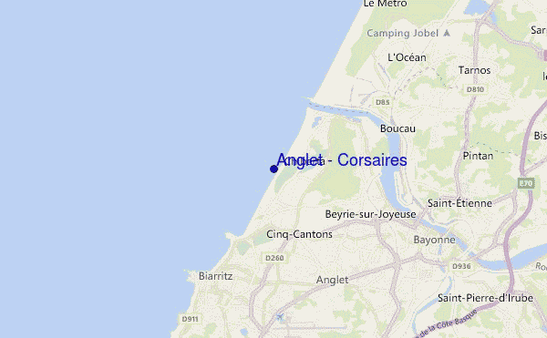 mapa de ubicación de Anglet - Corsaires