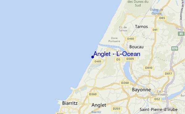mapa de ubicación de Anglet - L'Ocean