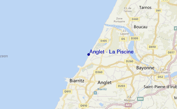 mapa de ubicación de Anglet - La Piscine