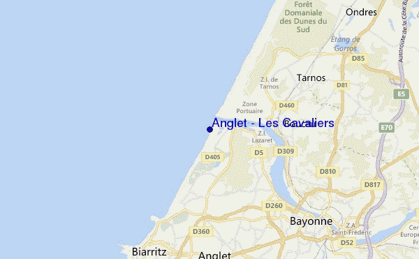 mapa de ubicación de Anglet - Les Cavaliers