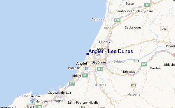 Anglet - Les Dunes Location Map