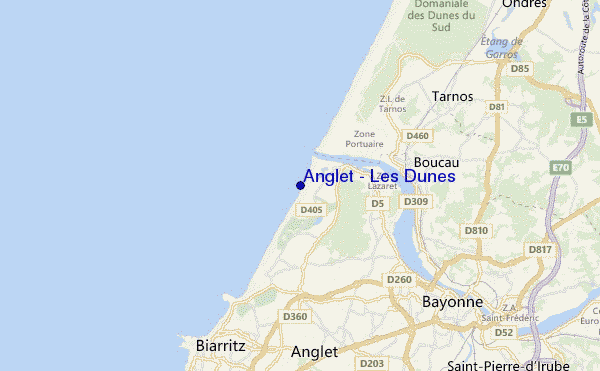 mapa de ubicación de Anglet - Les Dunes