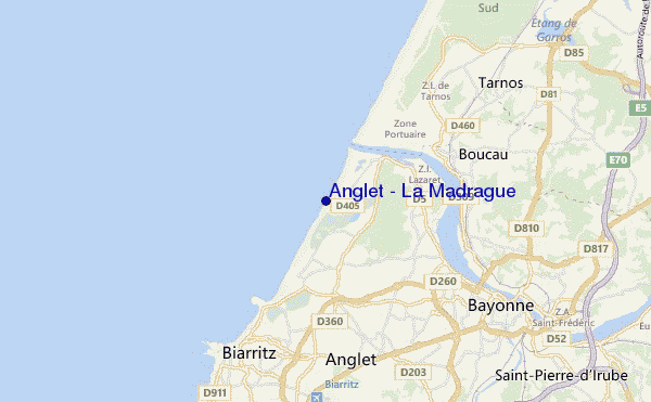 mapa de ubicación de Anglet - La Madrague