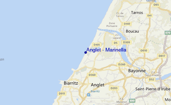 mapa de ubicación de Anglet - Marinella