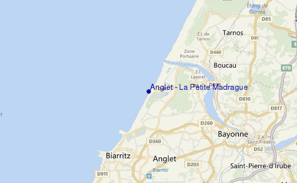 mapa de ubicación de Anglet - La Petite Madrague