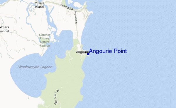 mapa de ubicación de Angourie Point