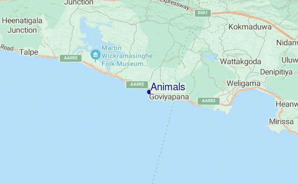 mapa de ubicación de Animals