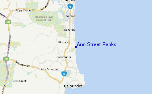 mapa de ubicación de Ann Street Peaks