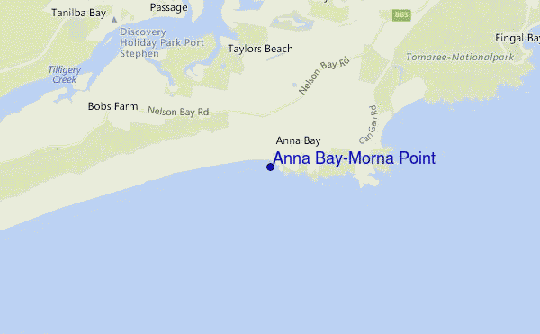 mapa de ubicación de Anna Bay-Morna Point