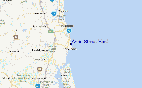 Anne Street Reef Location Map