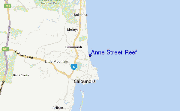 mapa de ubicación de Anne Street Reef