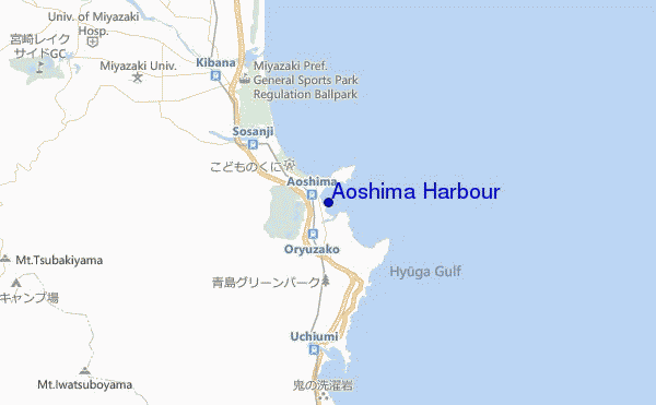 mapa de ubicación de Aoshima Harbour