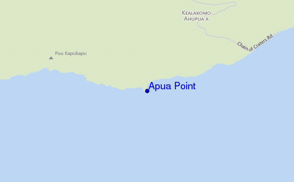 mapa de ubicación de Apua Point