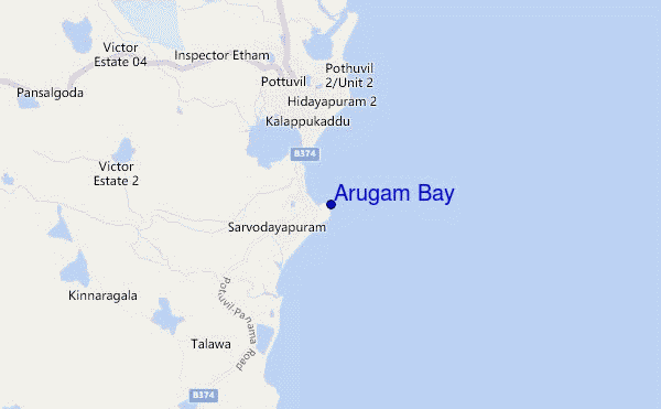 mapa de ubicación de Arugam Bay