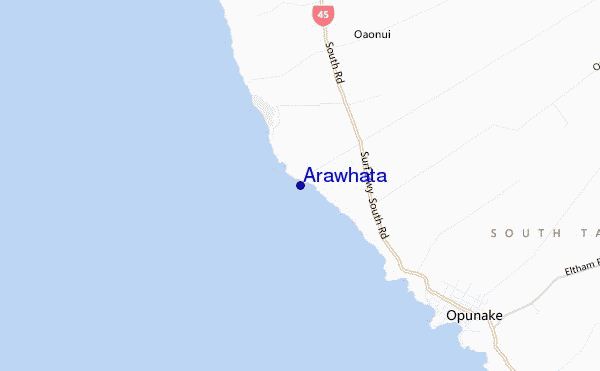 mapa de ubicación de Arawhata