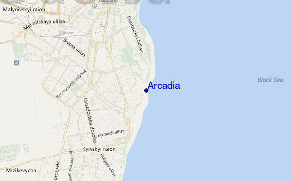 mapa de ubicación de Arcadia