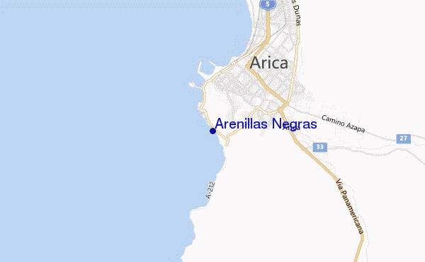 mapa de ubicación de Arenillas Negras