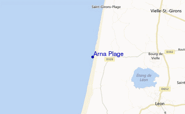 mapa de ubicación de Arna Plage